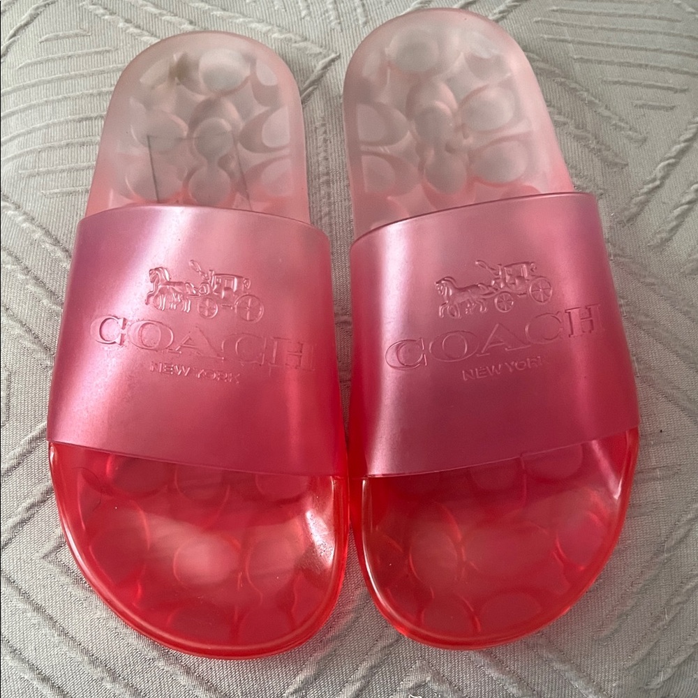 Coach Pink Slide Sandals